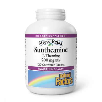 Natural Factors Suntheanine L-Theanine 100 mg - Health Supplement for Calm Outlook - L-Theanine Supplement Supports Relaxing Sleep & Aids Against Drowsiness Natural Factors