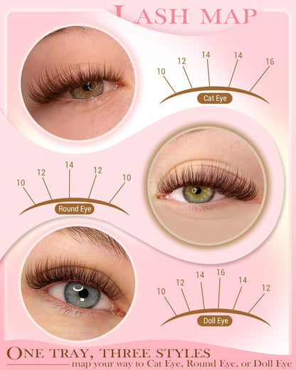 Natural Brown Lash Clusters Kit Wispy Eyelashes Clusters Kit Vanssymunlin