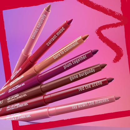 wet n wild Perfect Pout Matte Retractable Gel Lip Liner Pencil, Rich Creamy Long Lasting Color, Well-Defined and Flawless Application, Vegan & Cruelty-Free - Purple Lay Down the Mauves wet n wild