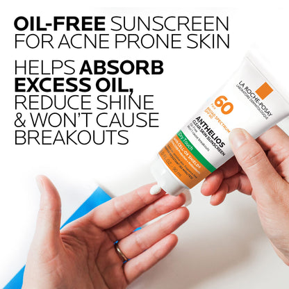 La Roche-Posay Anthelios Clear Skin Sunscreen Dry Touch SPF 60, Oil Free Sunscreen For Face, Oil Absorbing, Broad Spectrum SPF La Roche-Posay