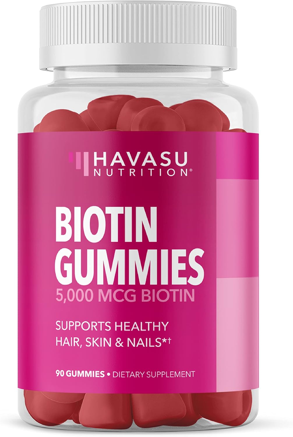 Biotin Gummies 5000mcg Per Serving for Hair, Skin & Nails, Strawberry, 90ct | Non-GMO and Gluten Free 5000mcg Biotin Gummies for Women and Men, GLP-1 Nutritional Support for Hair Health, 45 Servings Gsupps Australia