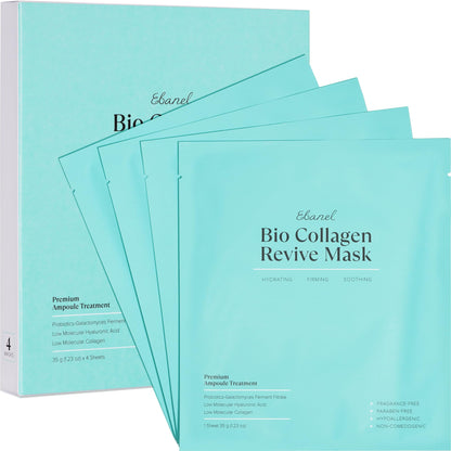 Ebanel Bio Collagen Face Mask, Hydrating Overnight Korean Face Sheet Masks Ebanel