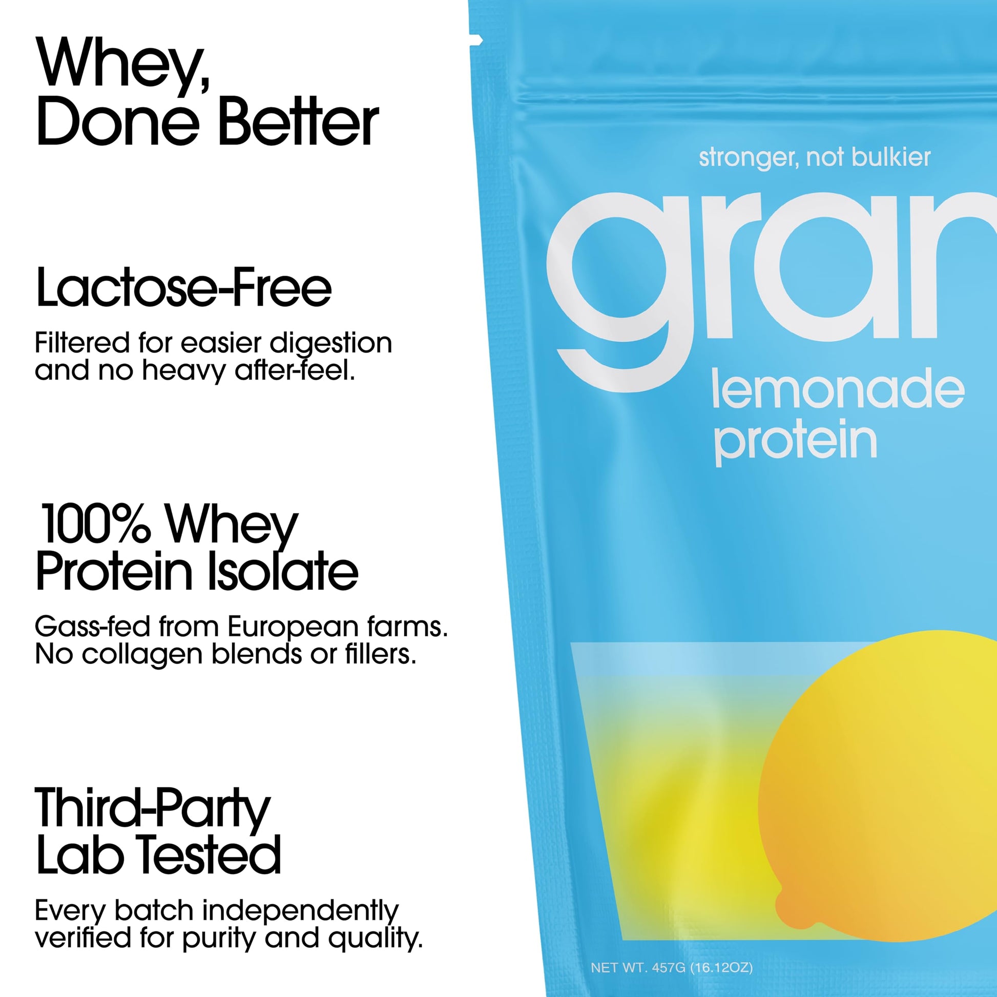 GRAMMS Clear Protein Powder 20G Protein for Women & Men | Lactose Free, Grass-Fed Whey Isolate, Gluten Free, Zero Sugar, Gut Friendly, Non-Bloating GRAMMS buy australia supplements