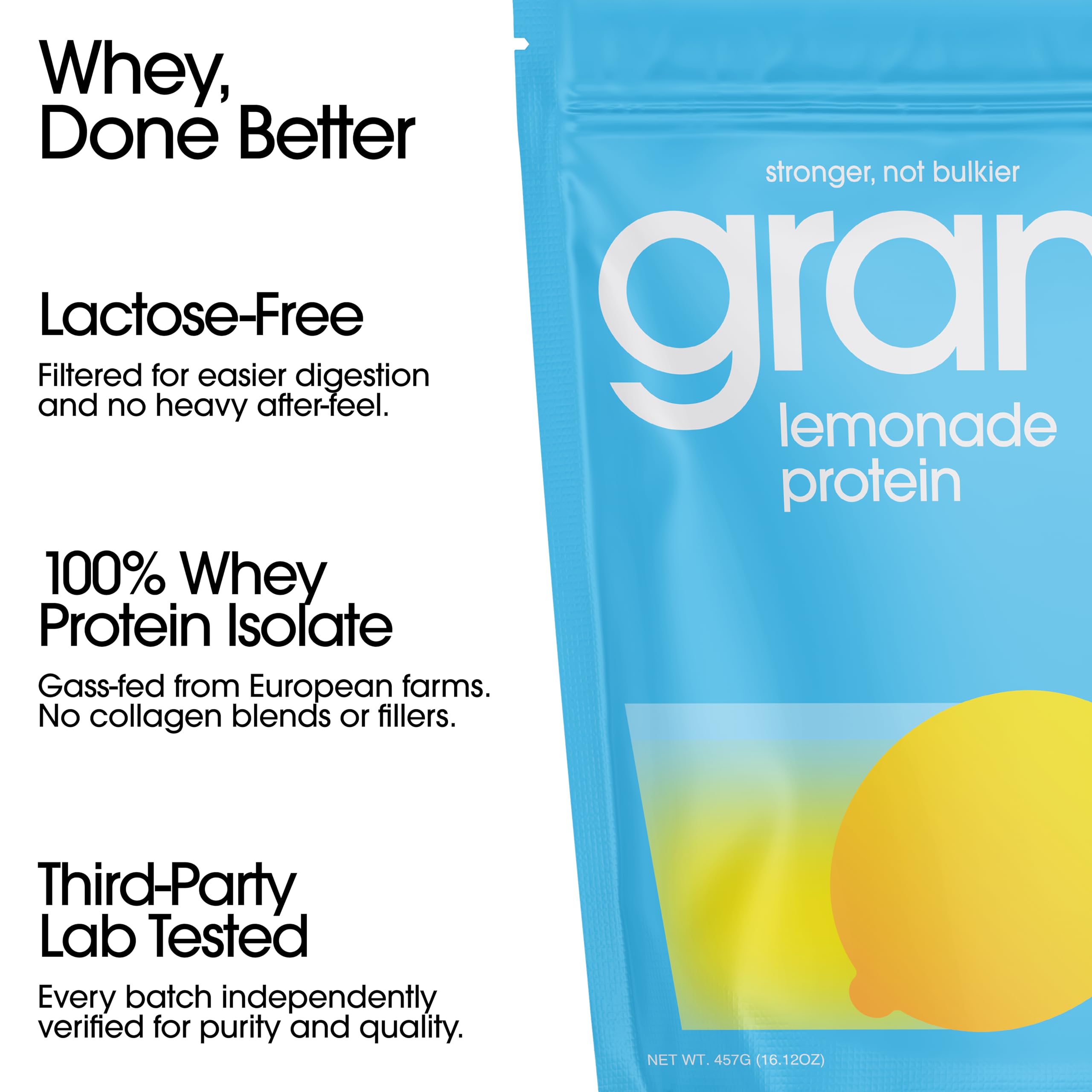 GRAMMS Clear Protein Powder 20G Protein for Women & Men | Lactose Free, Grass-Fed Whey Isolate, Gluten Free, Zero Sugar, Gut Friendly, Non-Bloating GRAMMS buy australia supplements