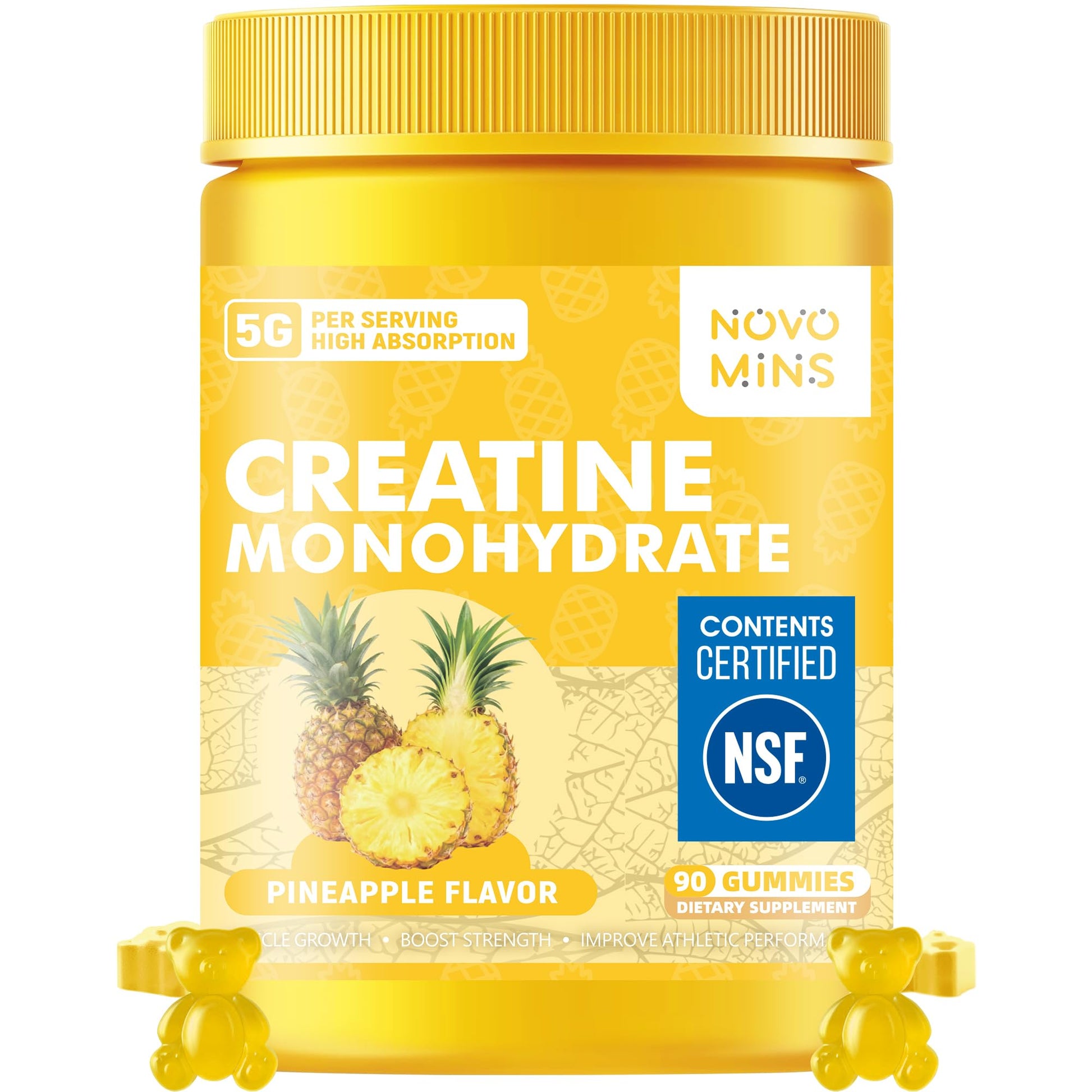 novomins Creatine Monohydrate Gummies for Men & Women, Chewables Creatine Monohydrate for Muscle Strength, Muscle Builder, Energy Boost, Pre-Workout Supplement novomins buy australia supplements