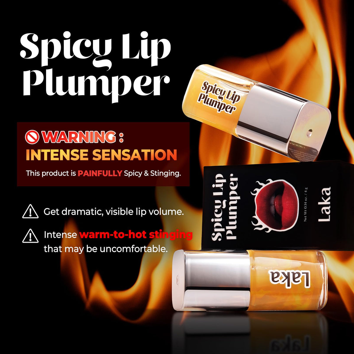 Laka Spicy Lip Plumper - Maximum Strength (#01 Pineapple) 0.14 fl.oz Laka
