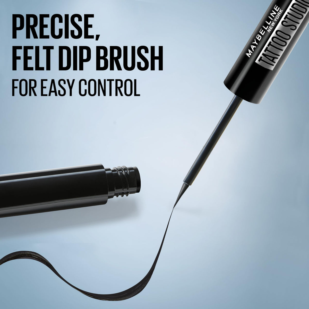 MAYBELLINE Tattoo Studio Dip-Ink Liquid Eyeliner, Waterproof Eyeliner With Up to 24 Hour Wear, Black Track, 1 Count MAYBELLINE