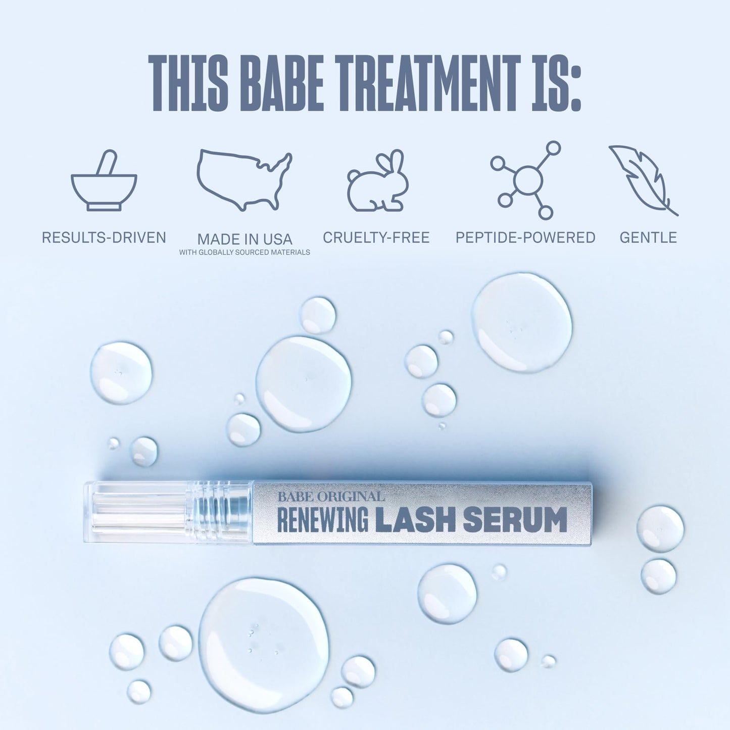 BABE ORIGINAL Renewing Lash Serum – Prostaglandin-Free, Peptide-Infused Gentle Lash Serum for Fuller, Longer-Looking Lashes, Lash Enhancing Treatment BABE ORIGINAL