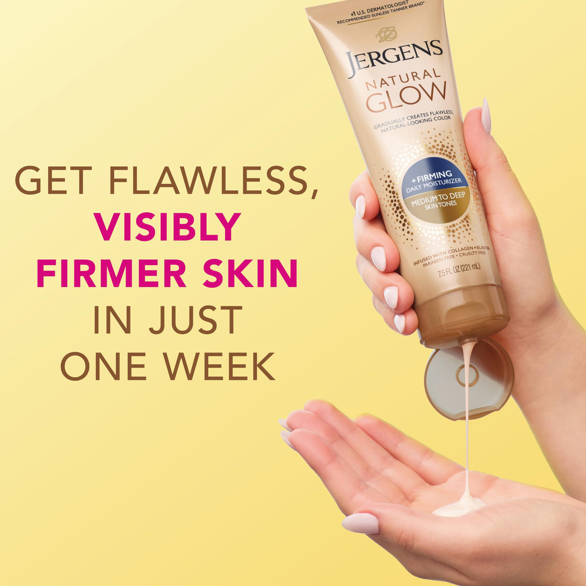 Jergens Natural Glow + Firming Daily Moisturizer Medium to Tan Skin Tones 7.5oz Jergens