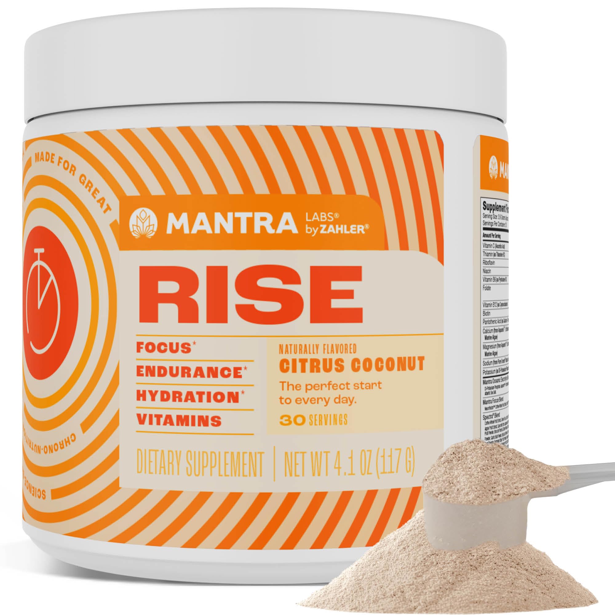 Zahler Mantra Rise, The Energy and Focus Supplement, Citrus Coconut Flavored, 30 Servings. Zahler buy australia supplements