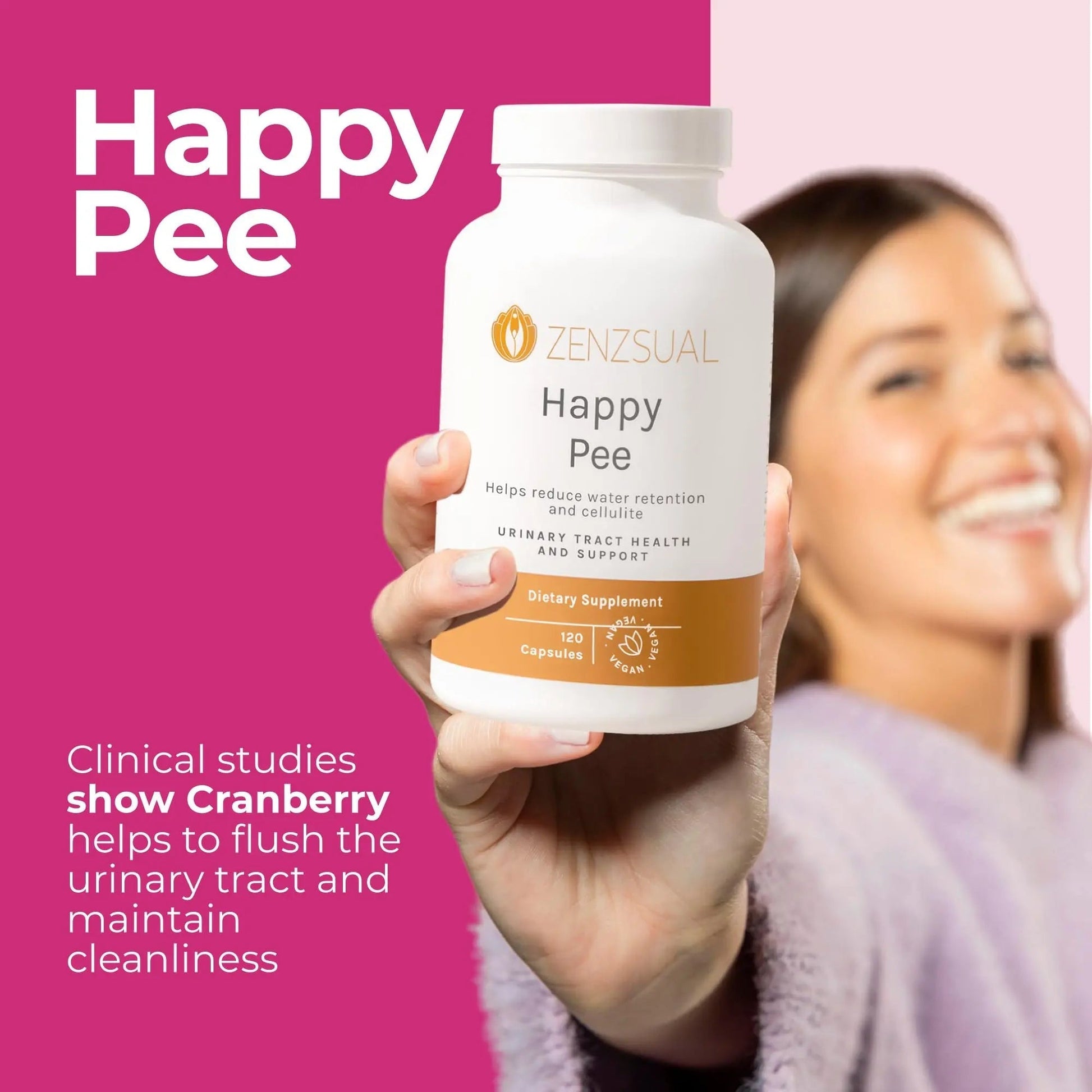 ZENZSUAL Happy Pee, 120 Capsules – Urinary Tract Support & Bladder Health Supplement with Cranberry, D-Mannose, Vitamin C and Oregano for Women and Men – Healthy Flow, Comfort & Fluid Balance ZENZSUAL buy australia supplements