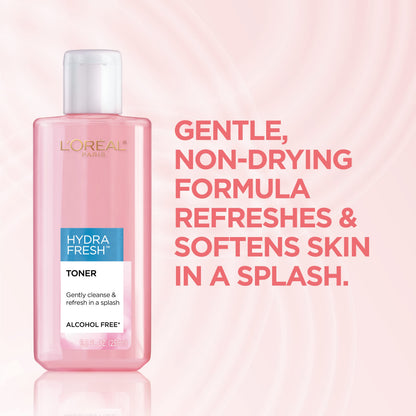 L'Oreal Paris Skincare HydraFresh Toner Face Toner with Pro-Vitamin B5 for a Smoother, Brighter Complexion, 2 Count L'Oreal Paris