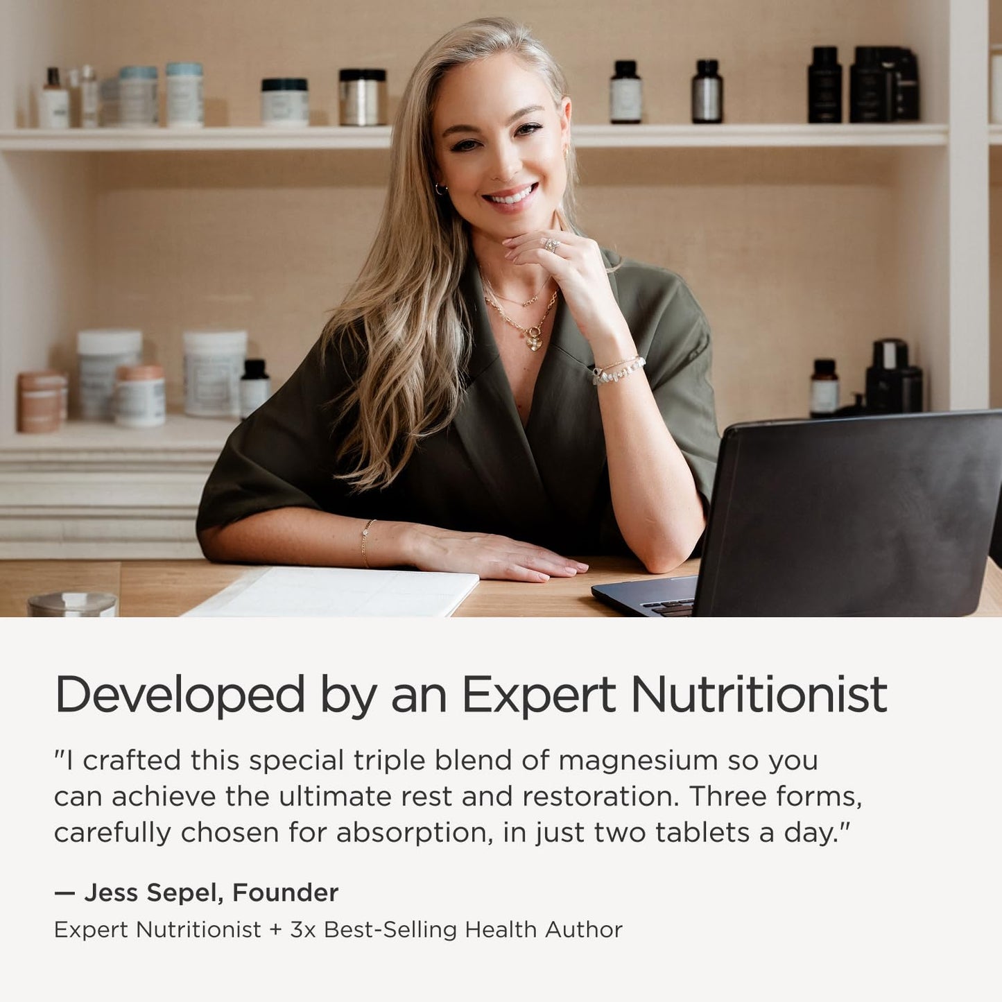 JSHealth Magnesium Supplement for Sleep. 400mg Triple-Form Glycinate, Citrate, Amino Acid Chelate JSHealth