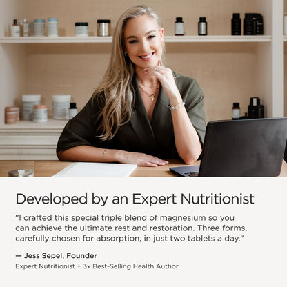 JSHealth Magnesium Supplement for Sleep. 400mg Triple-Form Glycinate, Citrate, Amino Acid Chelate JSHealth