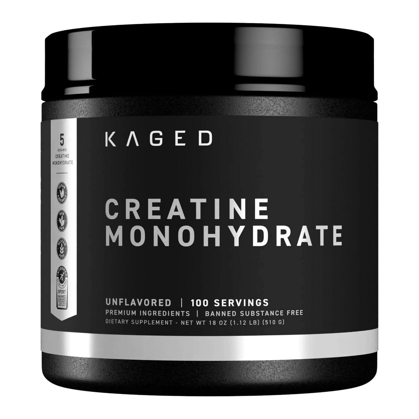 Kaged Creatine Monohydrate Micronized Powder | Unflavored | Muscle Building & Recovery | 5000 mg Per Serving | Vegan, Gluten Free, Easily Digestible Kaged