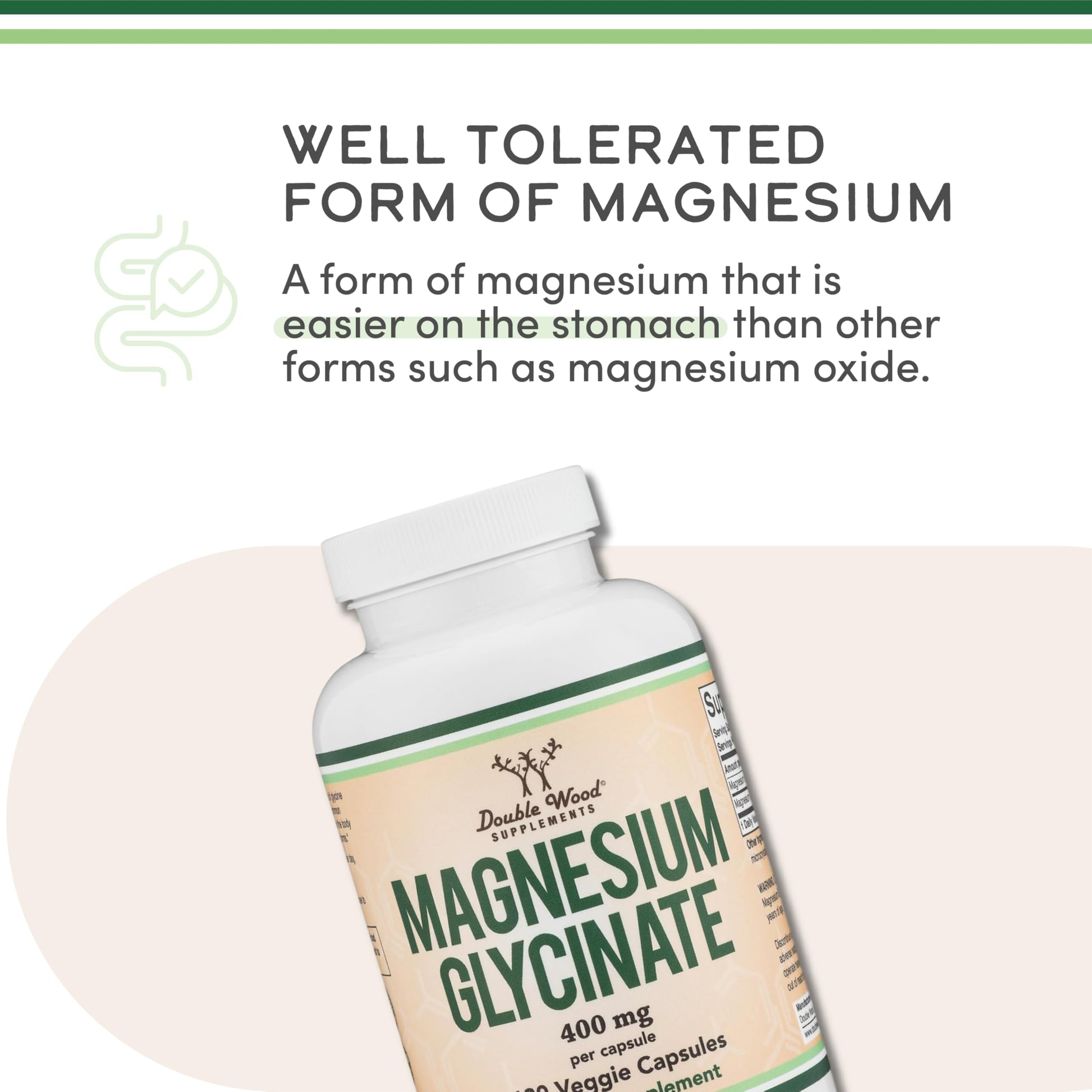 Magnesium Glycinate 400mg | 180 Capsules | Sleep, Muscle, & Heart Support | Vegan, Third Party Tested, Gluten Free, Non-GMO, by Double Wood Supplements Double Wood Supplements buy australia supplements