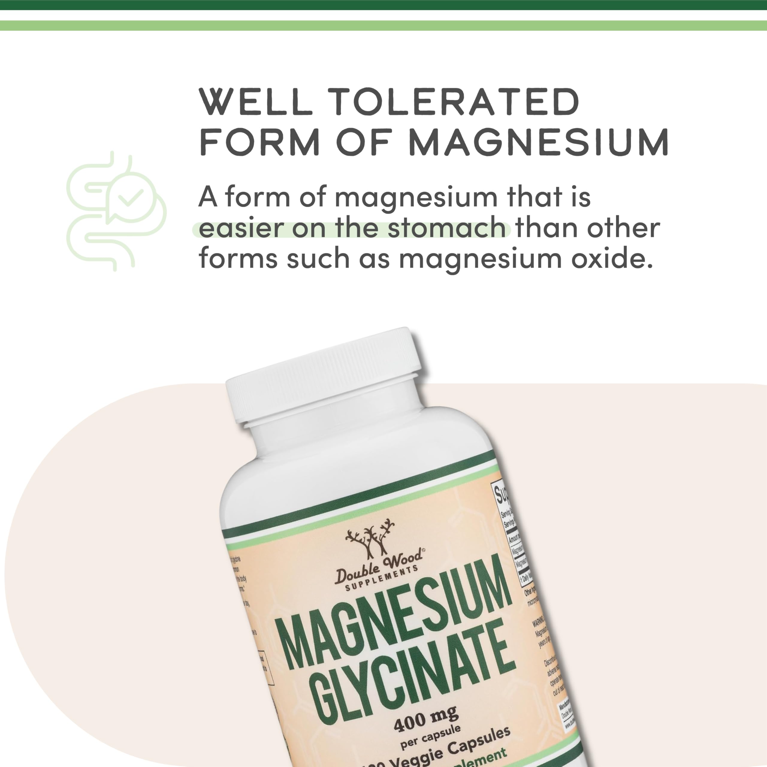 Magnesium Glycinate 400mg | 180 Capsules | Sleep, Muscle, & Heart Support | Vegan, Third Party Tested, Gluten Free, Non-GMO, by Double Wood Supplements Double Wood Supplements buy australia supplements