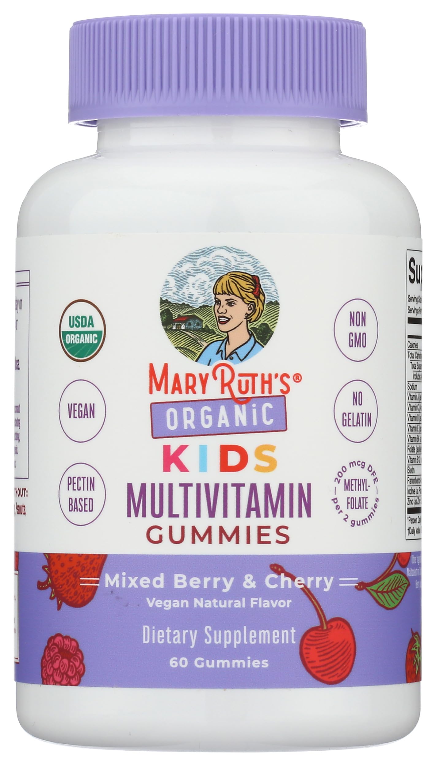 MARYRUTH'S Kids Vitamins | Multi | 1 Month Supply | Multivitamin Gummies for Ages 4+ | Multivitamin for Kids | Vegan | Only 2 Gummies a Day | 60 Count MARYRUTH'S