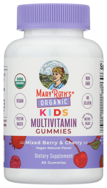 MARYRUTH'S Kids Vitamins | Multi | 1 Month Supply | Multivitamin Gummies for Ages 4+ | Multivitamin for Kids | Vegan | Only 2 Gummies a Day | 60 Count MARYRUTH'S