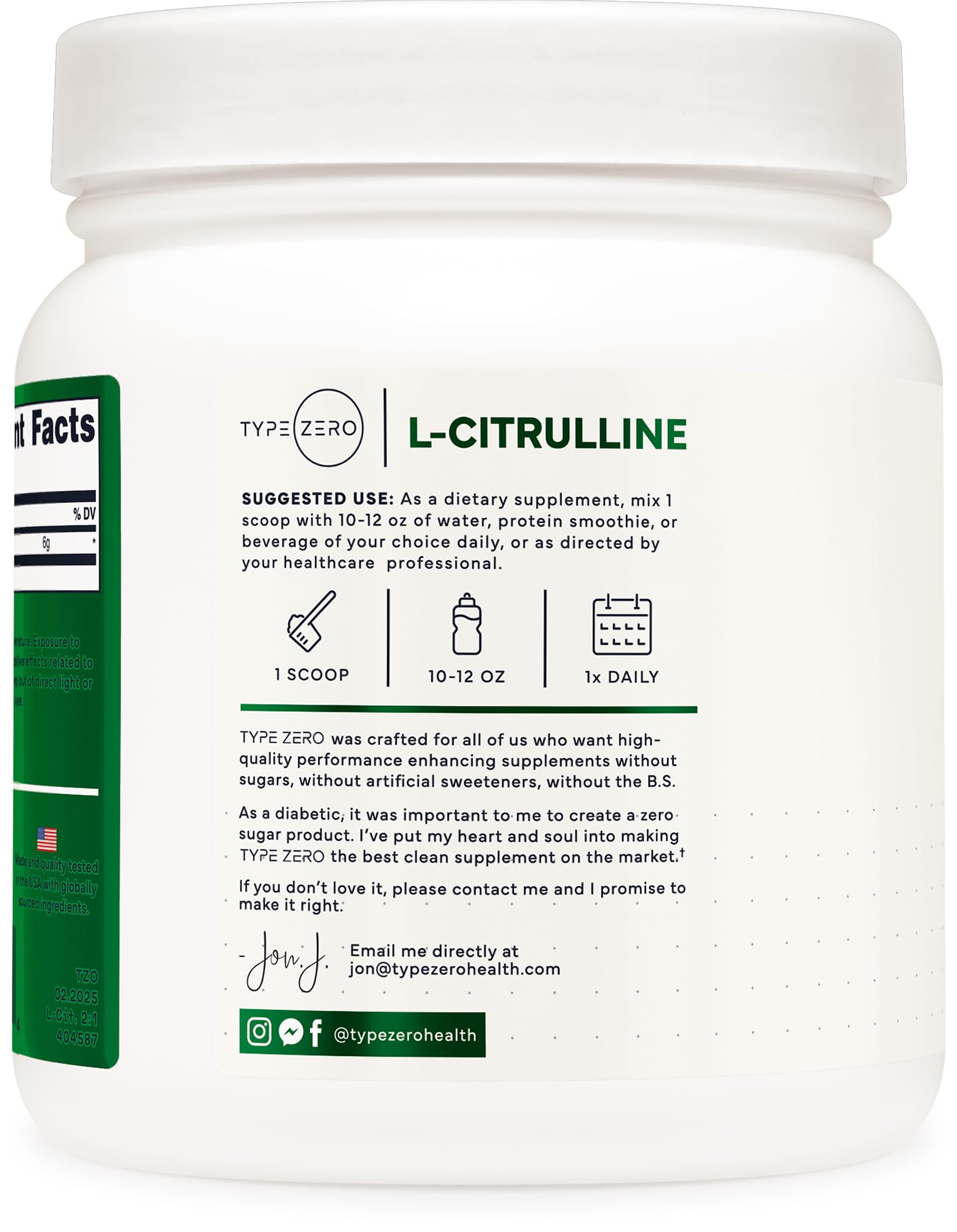 Type Zero Clean L-Citrulline Malate 2:1 Powder Drink Mix (500g, Unflavored) (83 Servings) - Keto Friendly, Gluten Free, Non-GMO Type Zero buy australia supplements