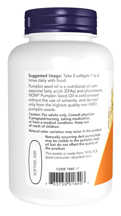 NOW Supplements, Pumpkin Seed Oil 1000 mg with Essential Fatty Acids and Phytosterols, Cold Pressed, 200 Softgels Gsupps Australia