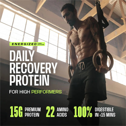 Frog Fuel Power Energized Complete Protein Shot, 15g, Nano Hydrolyzed & Grass Fed, 80mg Caffeine, Gluten Free, Fat & Sugar Free, 22 Amino Acids, Frog Fuel
