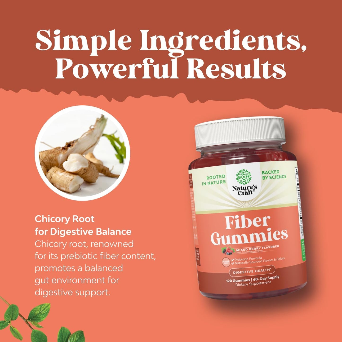 Fiber Gummies for Adults - Chicory Root Supplement with Prebiotic Support for Gut & Digestive Health - Soluble Digestion Capsules for Stomach Regulation & Immune Aid - Sugar Free & Vegan - 120 Count Gsupps Australia