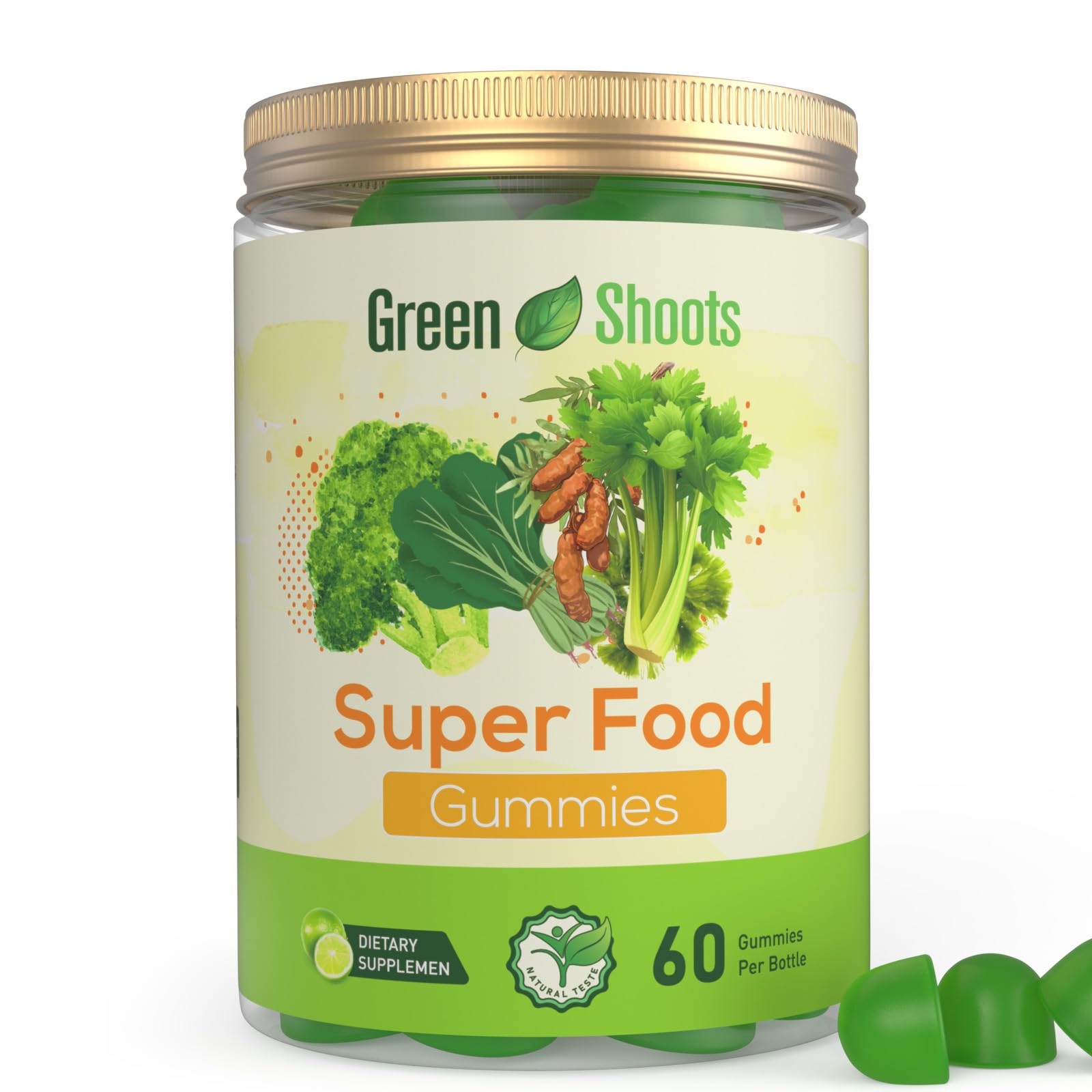 Greenshoots Super Food Gummies with Super Greens Blend, Vitamin A & C – Broccoli, Spinach, Moringa & Chlorella – Vegan, Sugar Free, Daily Nutrition Support, 60 Gummies Greenshoots buy australia supplements