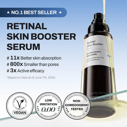 MEDITHERAPY Retinal Skin Booster Serum 5.07 fl oz | Retinaldehyde, Niacinamide, Cica | Korean Hydrating Face & Body Serum for Dull, Uneven Skin, All Skin Types, K-Beauty MEDITHERAPY
