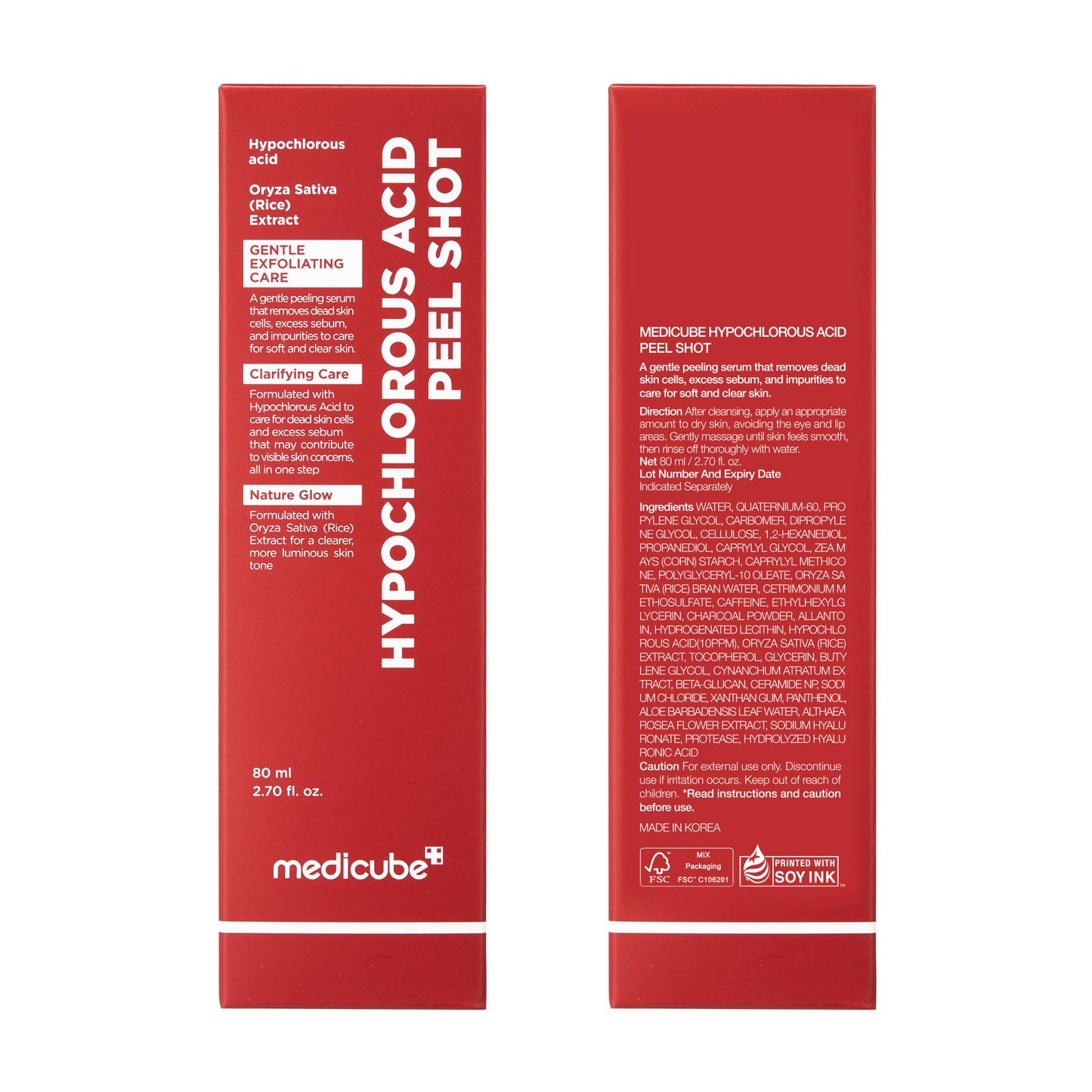 medicube Peel Shot with Hypochlorous Acid | Gentle Exfoliating Serum for Dead Skin Cells & Pores, Blackheads & Excess Sebum Control medicube