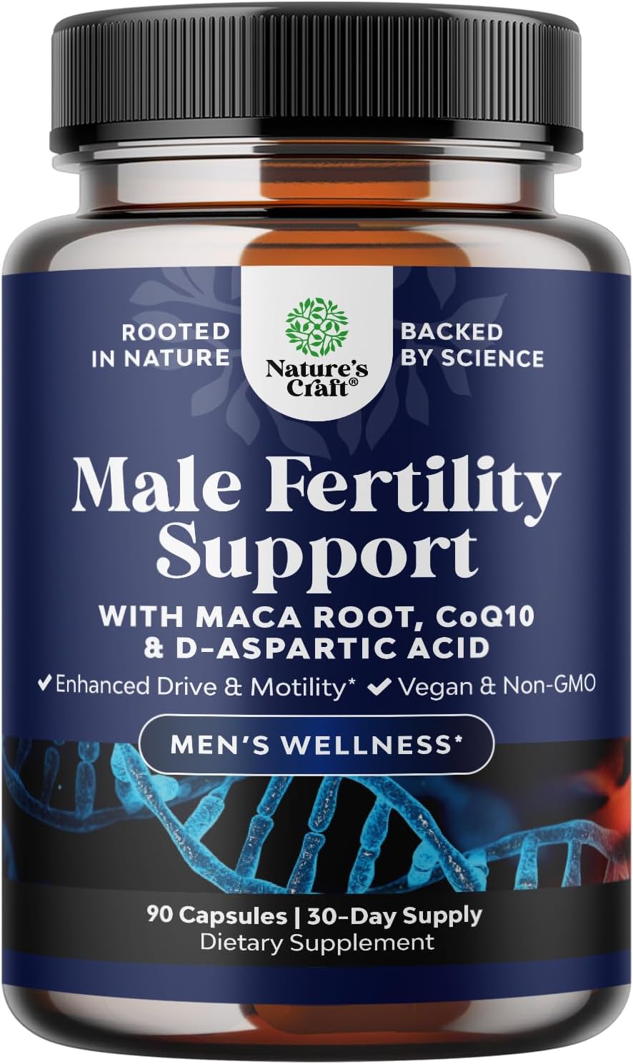 Pre Conception Male Fertility Supplement - Semen Volume Booster with CoQ10, Maca Root, Methyl Folate & D-Aspartic Acid - Mens Fertility Supplement for Sperm Motility - Conception for Him - 90 Count Gsupps Australia