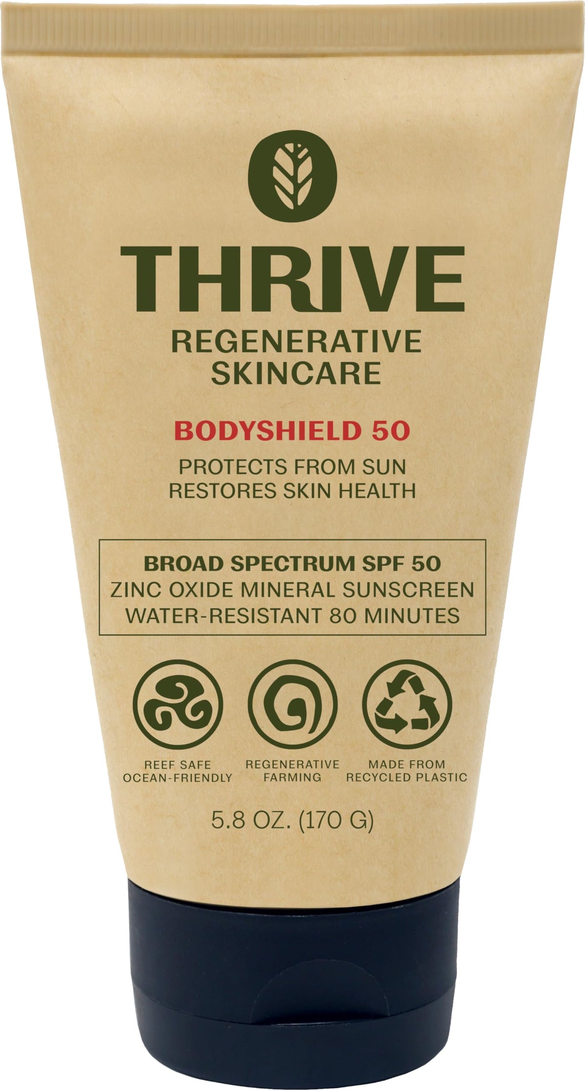 Thrive Natural Care Reef Safe Sunscreen SPF50 - Hawaii 104 Reef Act Compliant - Mineral Sunscreen Non-Nano Zinc Oxide - Vegan, (5.8 Oz (Pack of 1)) Thrive Natural Care