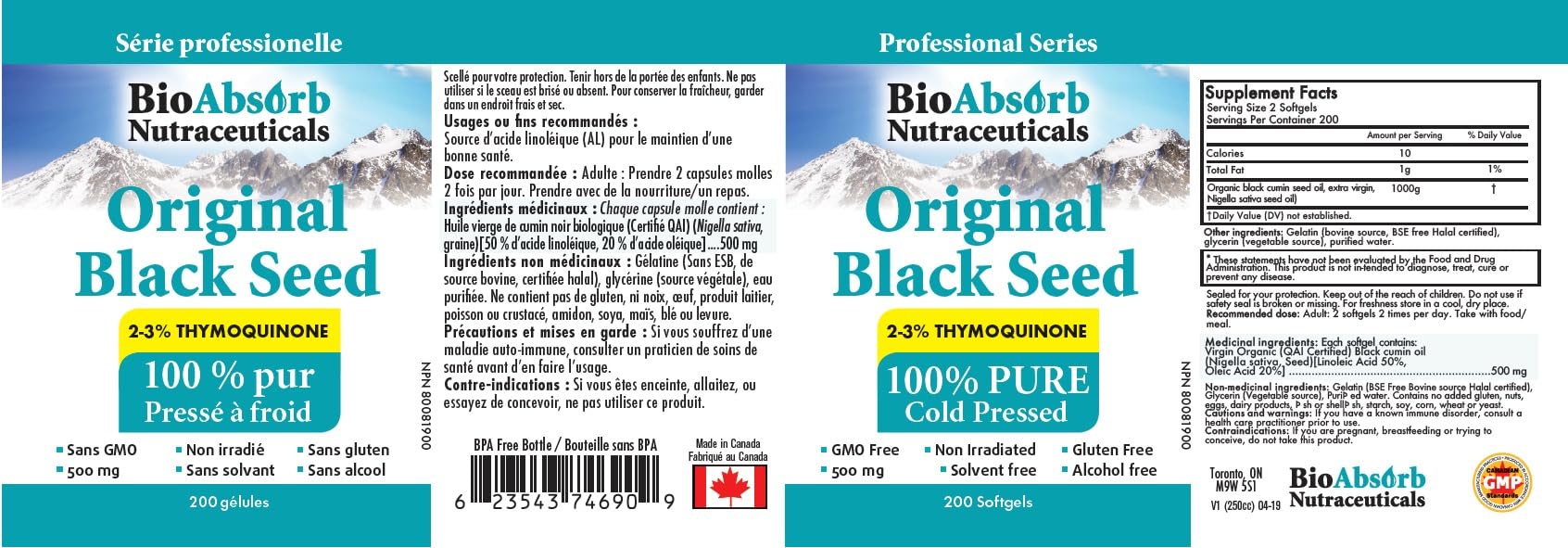 Bio Absorb Black Seed Oil Cold Pressed Capsules. 200 softgels, 500mg (50-Day Supply). No Aftertaste. Bio Absorb Nutraceuticals buy australia supplements
