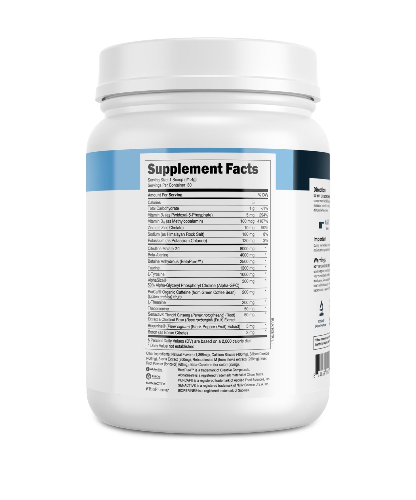 Transparent Labs Bulk Pre Workout Powder - Naturally Sweetened Preworkout for Men & Women, Pre Work Out for Muscle Building & Strength w/Beta Alanine & BetaPure - 30 Servings, Strawberry Lemonade