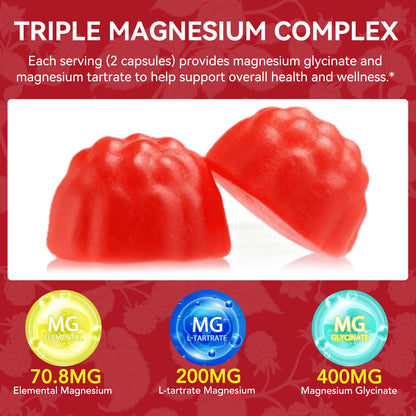 120 Count Magnesium Glycinate Gummies 600mg for Adults, Supports Relaxation, Magnesium Glycinate Chewable, Mariayu