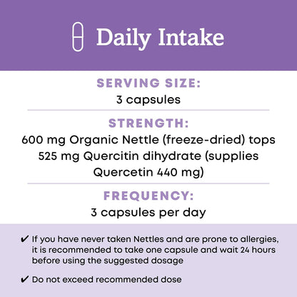 Oregon's Wild Harvest Nettle Quercetin Capsules, Non-GMO Organic Herbal Supplements, 60 Count Gsupps Australia