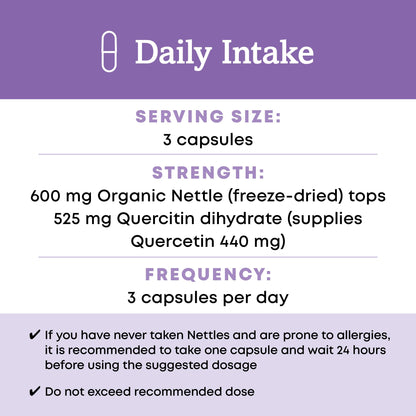 Oregon's Wild Harvest Nettle Quercetin Capsules, Non-GMO Organic Herbal Supplements, 60 Count Gsupps Australia