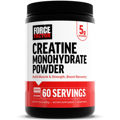 Force Factor Creatine Monohydrate Powder, 5g Micronized Dose to Support Muscle Growth, Strength, Recovery, Cognitive Health & Memory Force Factor