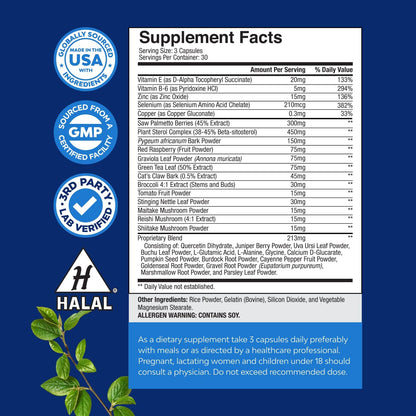 Herbal Prostate Supplement for Men - Potent Pygeum and Saw Palmetto Extract for Urinary Tract Support - Prostate Health Blend with Beta Sitosterol & Green Tea - Nighttime Comfort Support - 90 Count Gsupps Australia