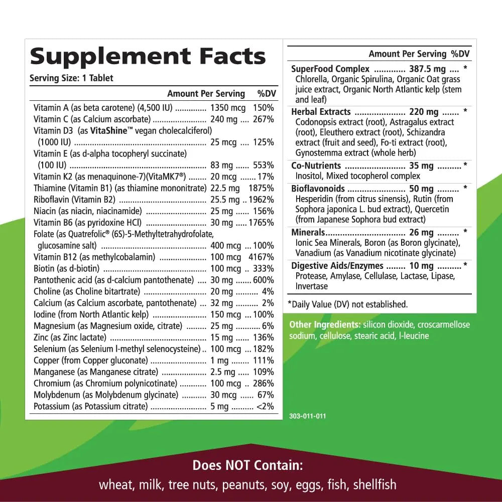 One n Only Whole Food Multivitamin by Pure Essence - Super Energetic Once a Day with Superfoods, Minerals, Enzymes PURE ESSENCE LABS buy australia supplements