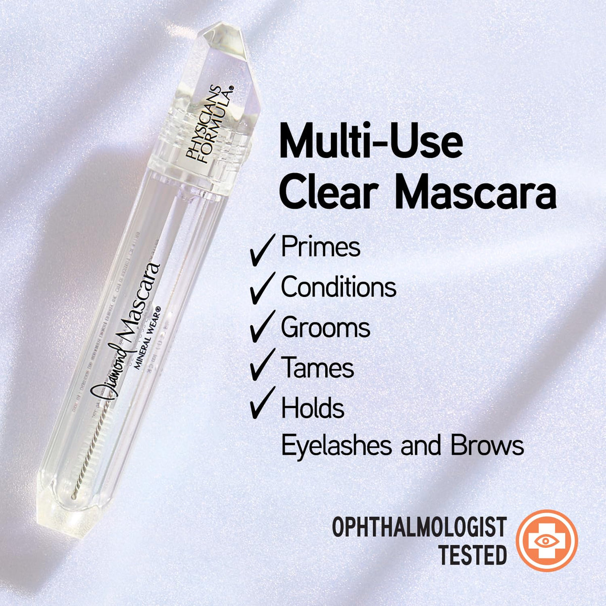 Physicians Formula Mineral Wear Diamond Mascara Lash & Brow Diamond, Dermatologist Tested, Ophthalmologist Approved, Sensitive Eyes Physicians Formula