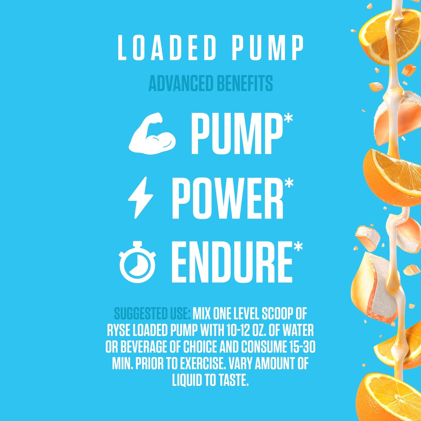 Ryse Loaded Pump Pre Workout Powder - Blue Razz Slush - No Caffeine Stimulant Free Formula for Pump, Power & Endurance - L-Citrulline, PeptiPump, Betaine Anhydrous, Taurine & AstraGin - 25 Servings