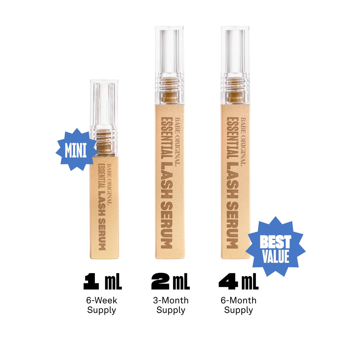 Babe Original Essential Lash Serum for Longer-Looking Lashes, 1mL BABE ORIGINAL