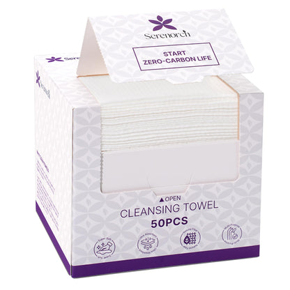 Serenorch Disposable Face Towels XL, 50 Count Serenorch