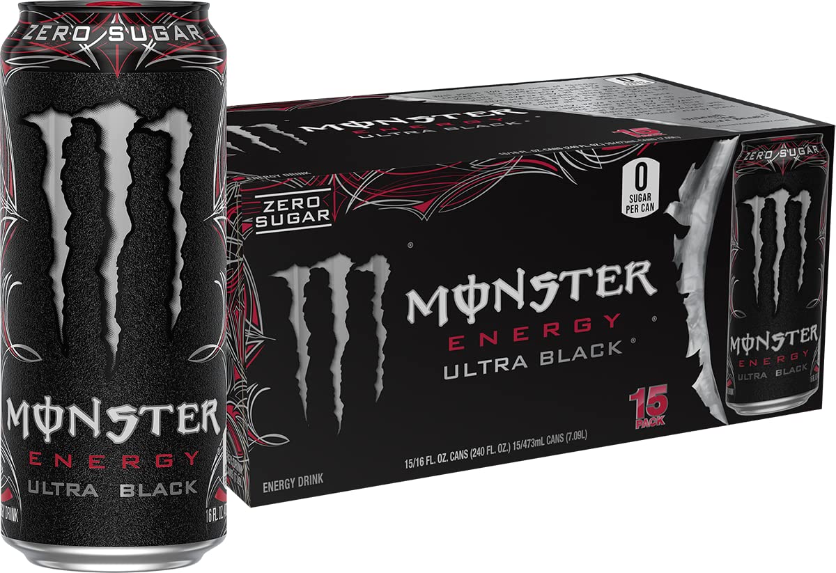 Monster Energy Ultra Black, Sugar Free Energy Drink, 16 Ounce (Pack of 15) Monster Energy buy australia supplements
