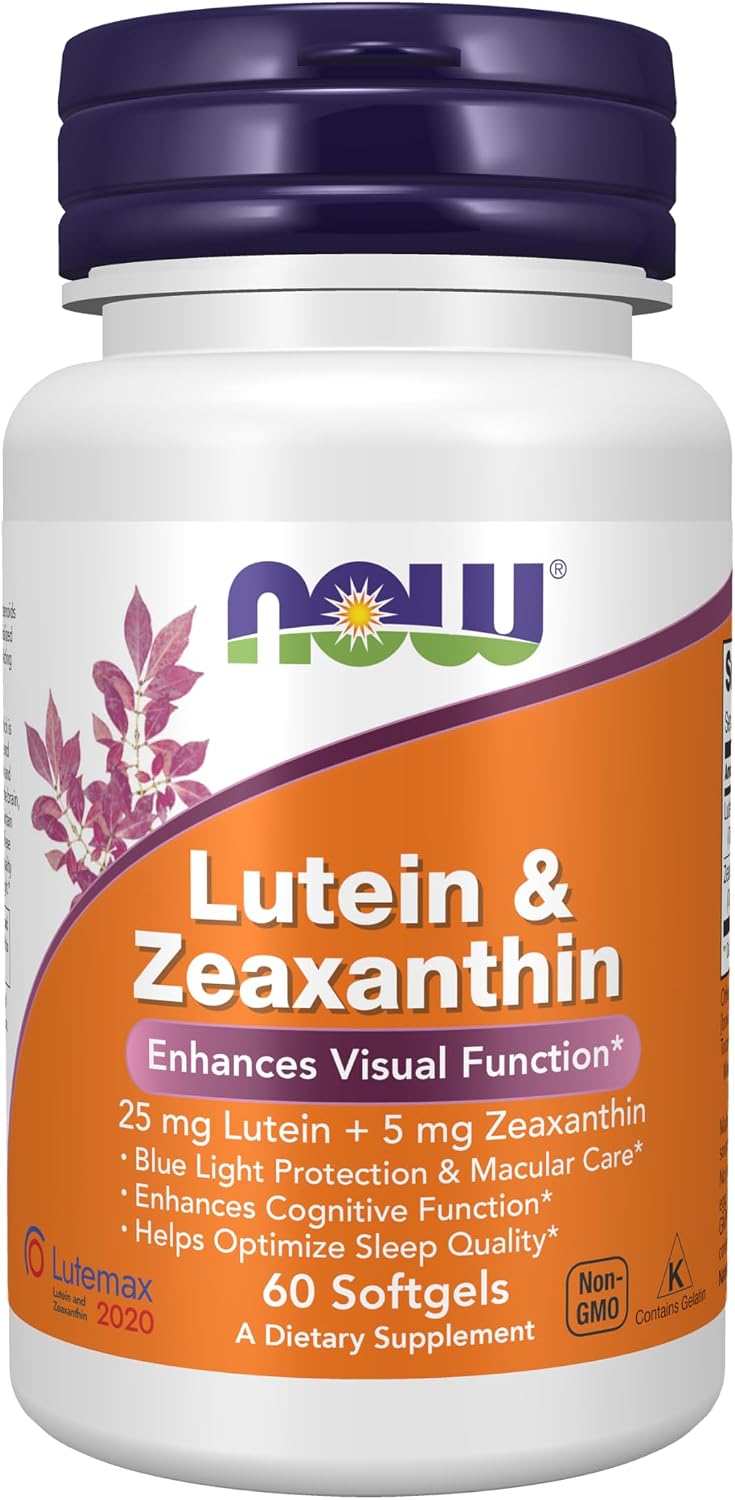 NOW Foods Supplements, Lutein & Zeaxanthin with 25 mg Lutein and 5 mg Zeaxanthin, 60 Softgels Gsupps Australia