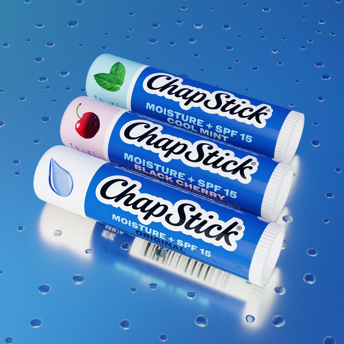 ChapStick Moisture + SPF 15 Bulk Lip Balm Sunscreen 12-Pack, 0.15 Oz Ea ChapStick
