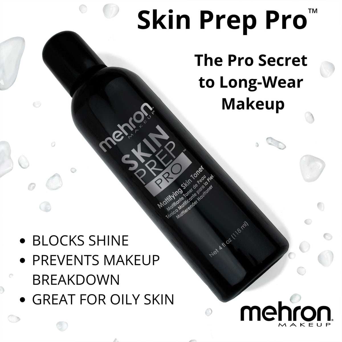 Mehron Makeup Skin Prep Pro, Mattifying Anti Shine Skin Prep - 4 Fl oz Mehron Makeup