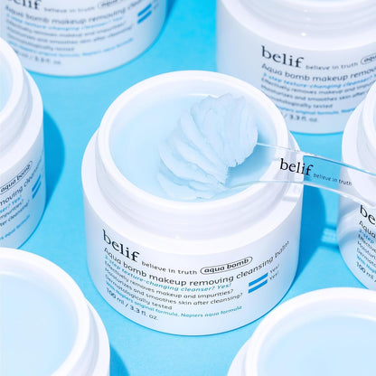 belif Aqua Bomb Cleansing Balm Makeup Remover, Hydrate & Deep Cleanse in 1 Step, Melt Away Makeup & SPF, Balm to Oil Cleanser Formula, No Oily Residue, Korean Skin Care (3.3 fl.oz., New Formula) belif