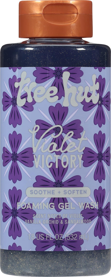 Tree Hut Violet Victory Foaming Gel Wash, Hydrating & Moisturizing Body Wash with Shea Butter & Natural Oils